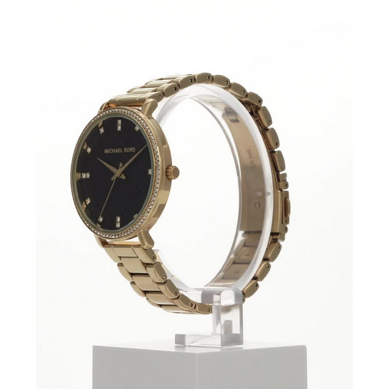 Michael Kors Pyper Gold- Und Schwarze Damenuhr MK4593-zoom-