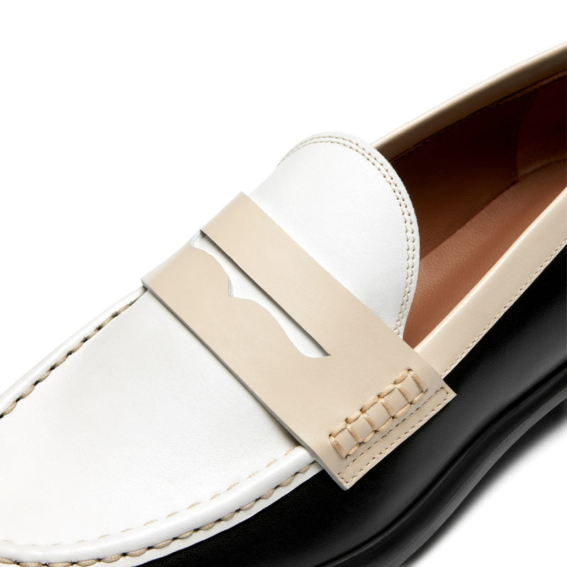 Isabel Bernard Vendôme Blandine Schwarz-Weiß Kalbsleder Loafers mit weißen Details IB51015-10170-36-zoom-