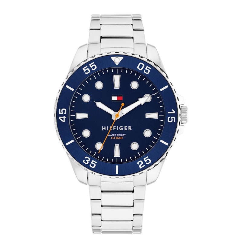 Tommy Hilfiger Oceanic Silberne Und Blaue Herrenuhr TH1792202-zoom-