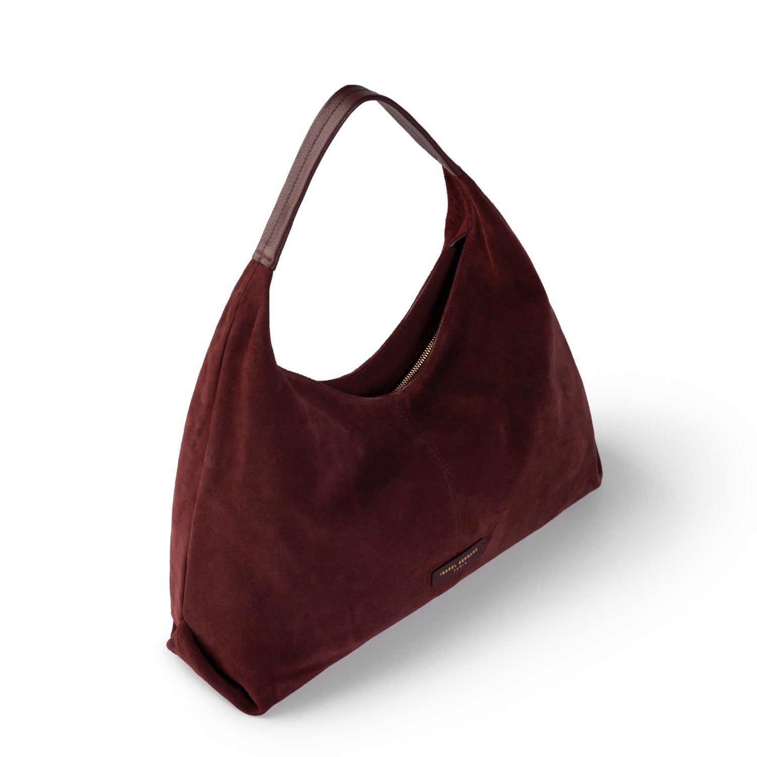 Isabel Bernard Honoré Grace dark bordeaux suede shoulder bag IB25093-152