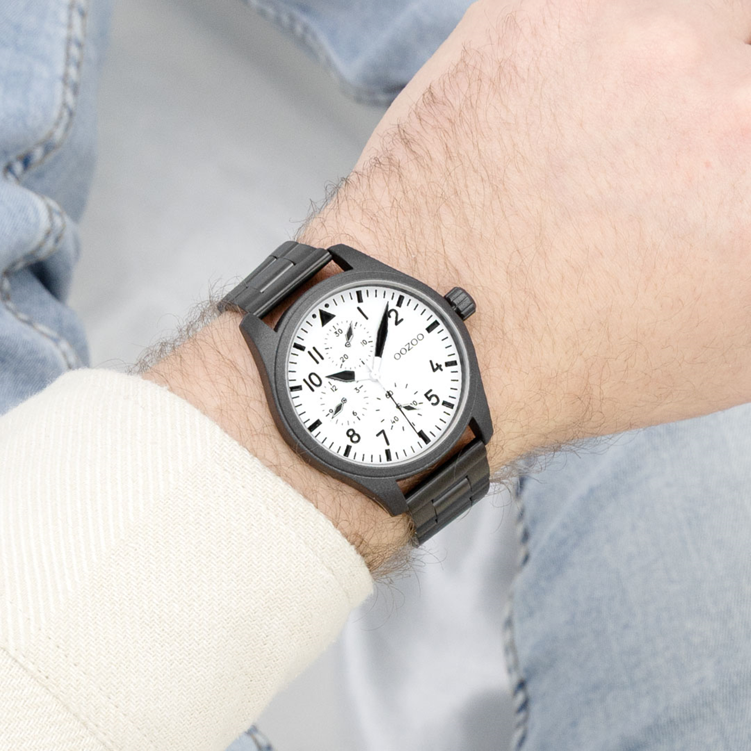 OOZOO Timepieces Black and White Men's Watch C11508