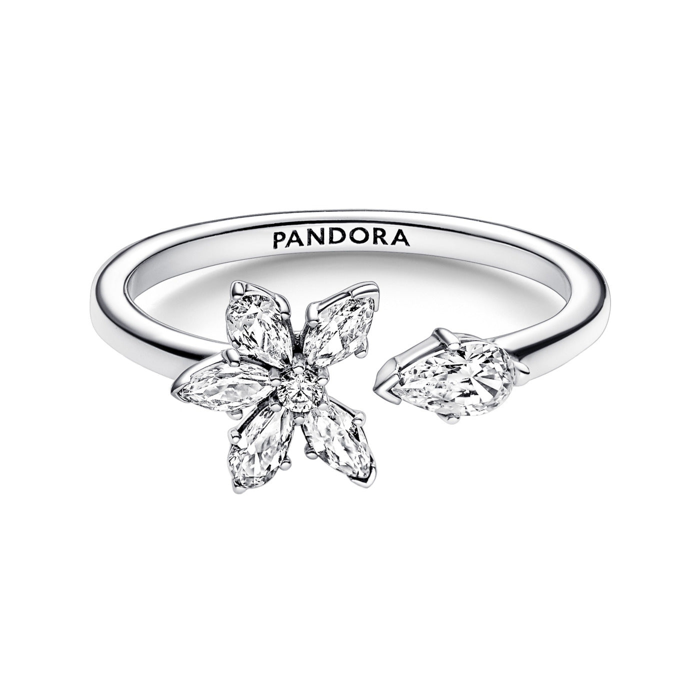 Pandora Timeless 925 Sterling Silver Sparkling Herbarium Cluster Ring 192611C01-58