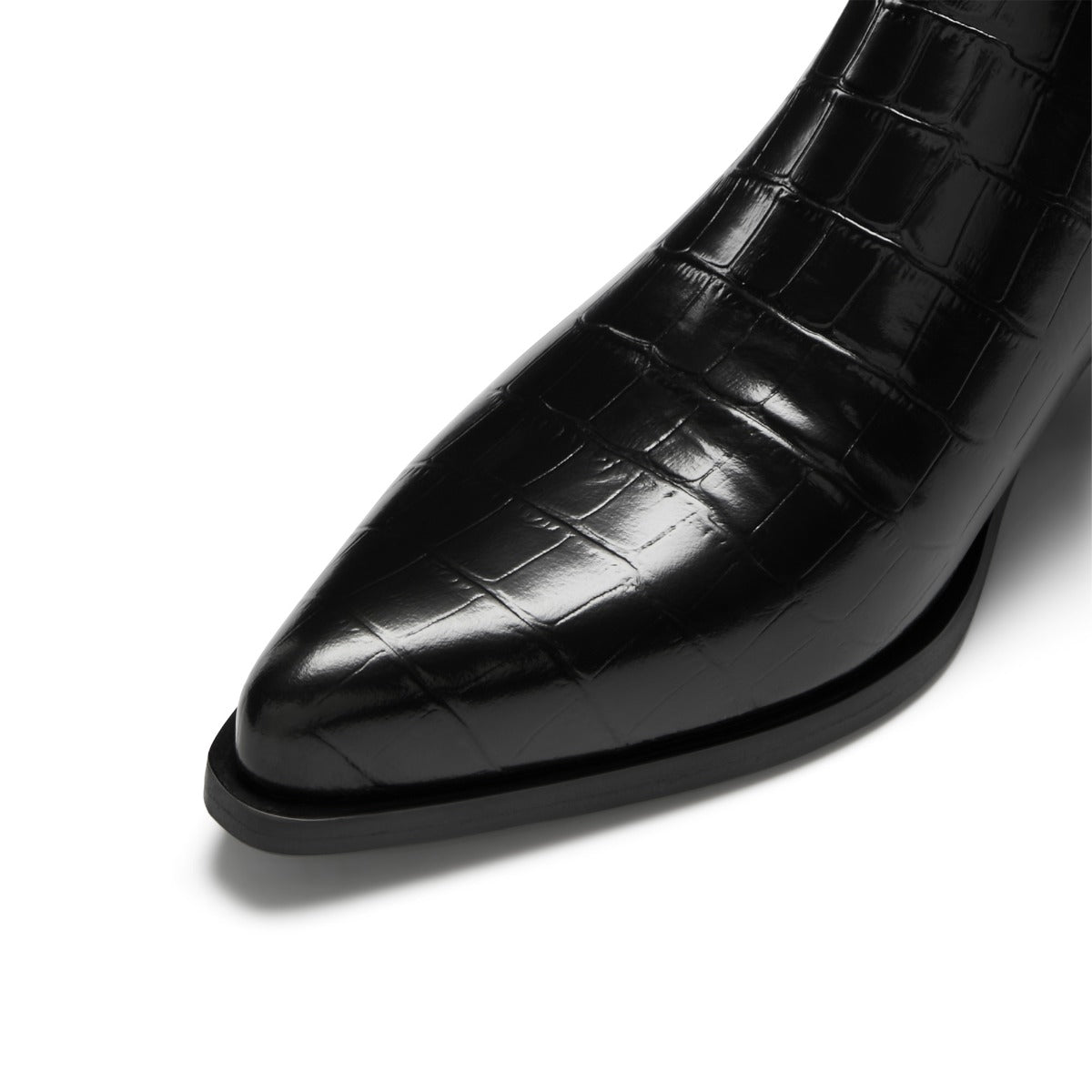 Isabel Bernard Vendôme Amandine croco black calfskin leather boots IB53010-201-36