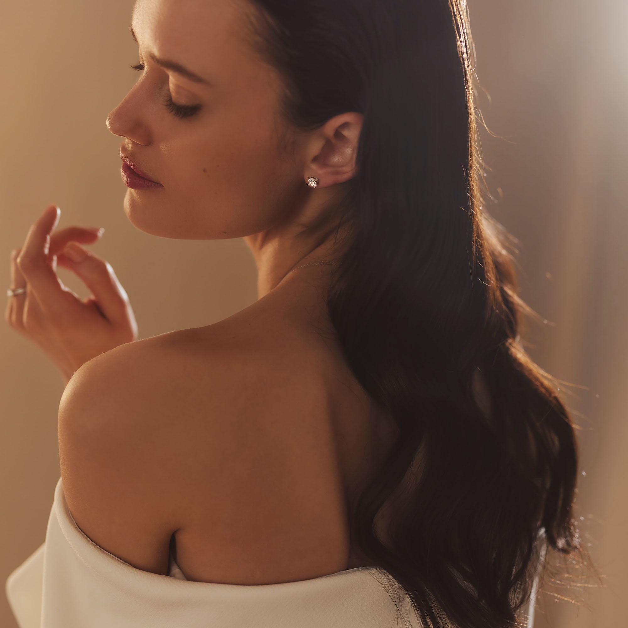 Isabel Bernard De la Paix Hanaé 14 Carat Golden Ear Studs | diamond 0.28 ct | IBD360013