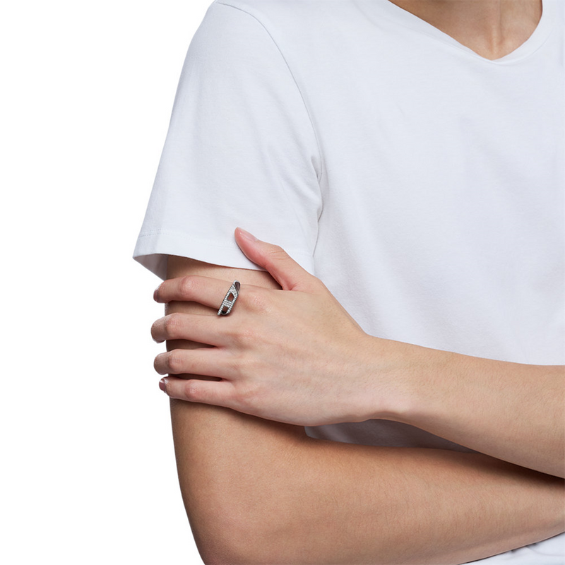 Diesel D Logo Silver Stainless Steel Ring DX16290407-zoom-