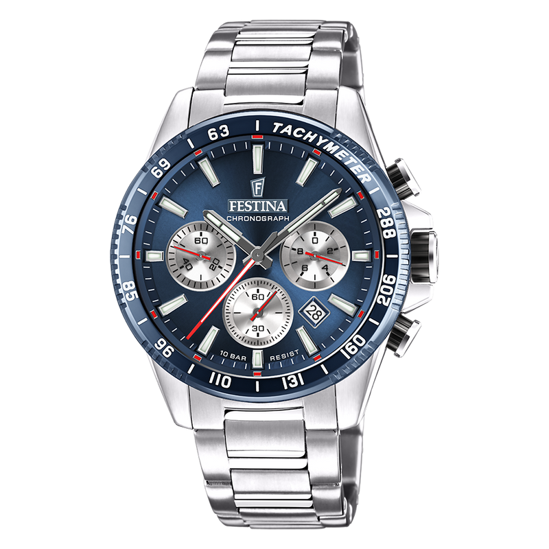 Festina Timeless Chrono herren Uhr Silber F20560-2-zoom-