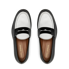 Vendôme Blandine Black and White Calfskin Leather Loafers IB51015-10176-37