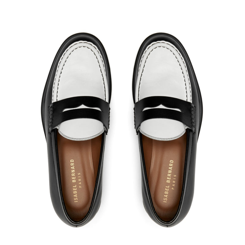 Vendôme Blandine Schwarz und Weiß Kalbsleder Loafers IB51015-10176-37-zoom-