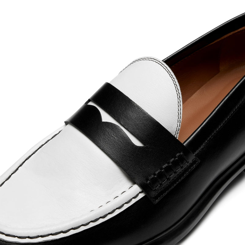 Vendôme Blandine Schwarz und Weiß Kalbsleder Loafers IB51015-10176-37-zoom-