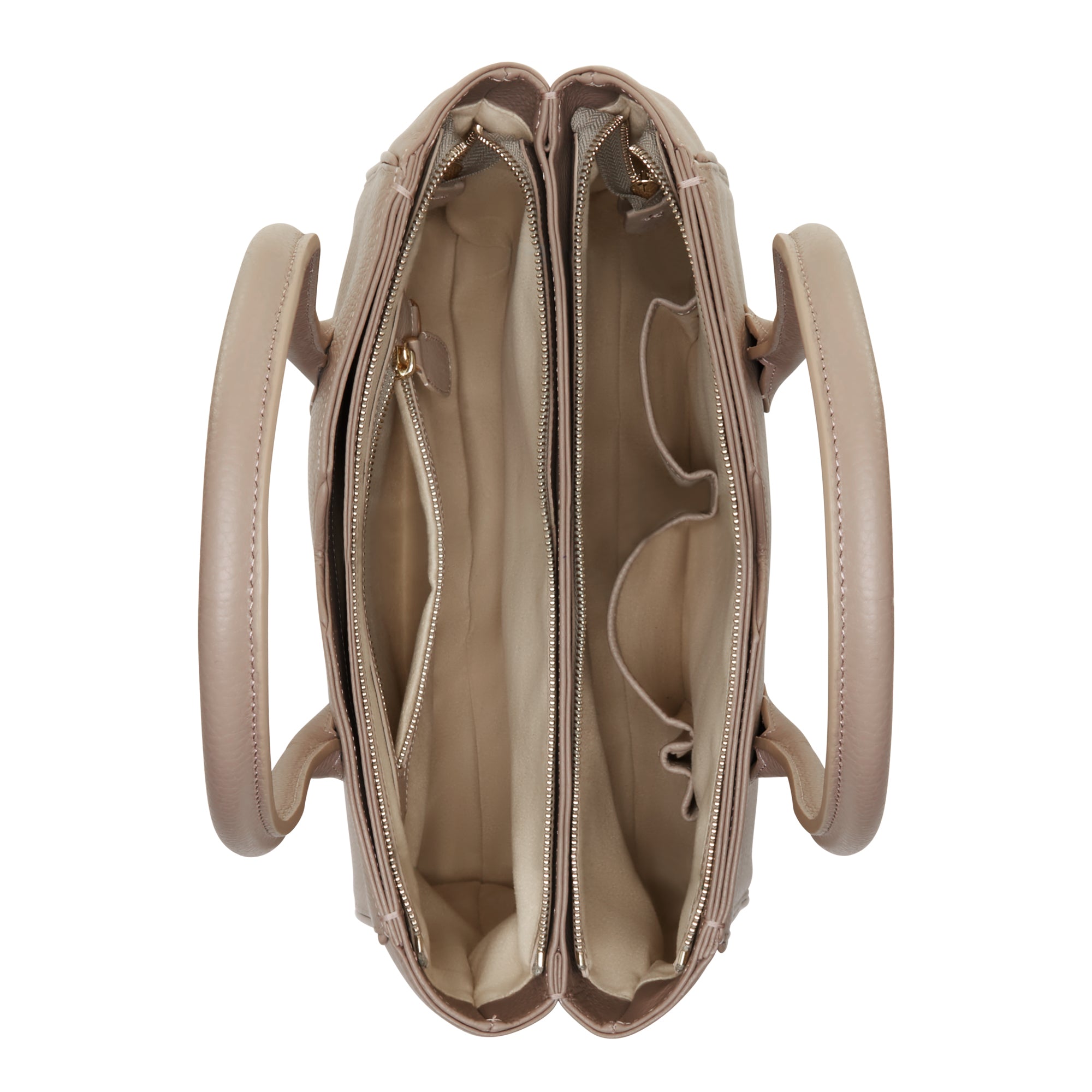 Isabel Bernard Honoré Cloe Taupe Leather Handbag made of Calfskin IB25016