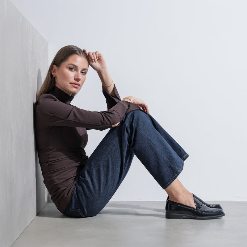 Isabel Bernard Vendôme Blandine Schwarz spazzolato Leder Loafers IB51015-601-37-zoom-