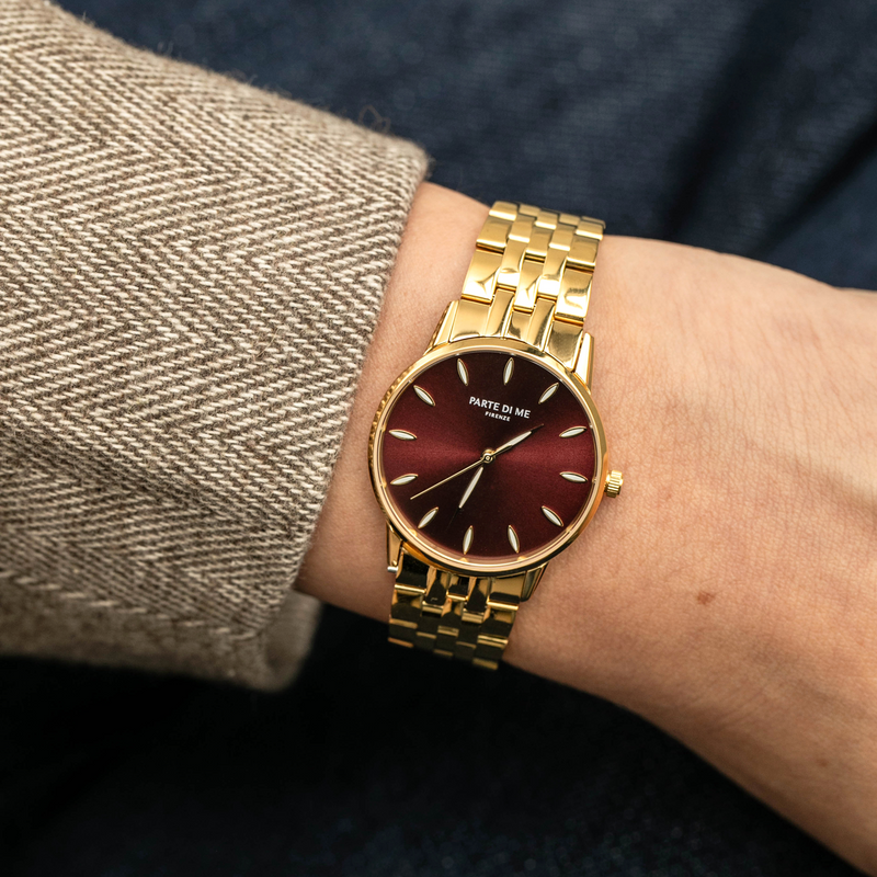 Parte Di Me Orologio rund Damenuhr goldfarben und dunkelbraun PDM09047-zoom-