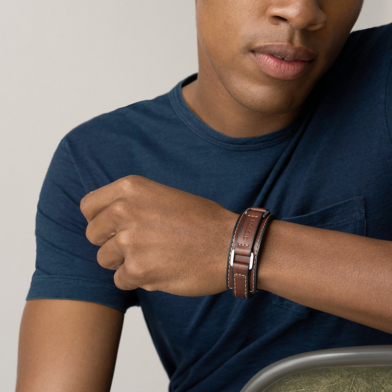 Fossil Machine Leather Bracelet JF04941040-zoom-