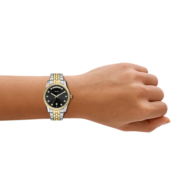 Fossil Scarlette Round Black Dial Watch ES5458-zoom-