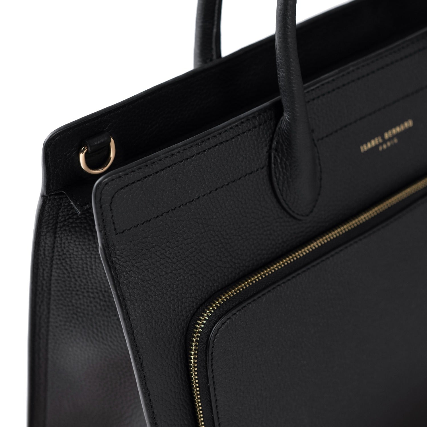 Isabel Bernard Honoré Nadine Black Leather Handbag made of Calfskin IB25032