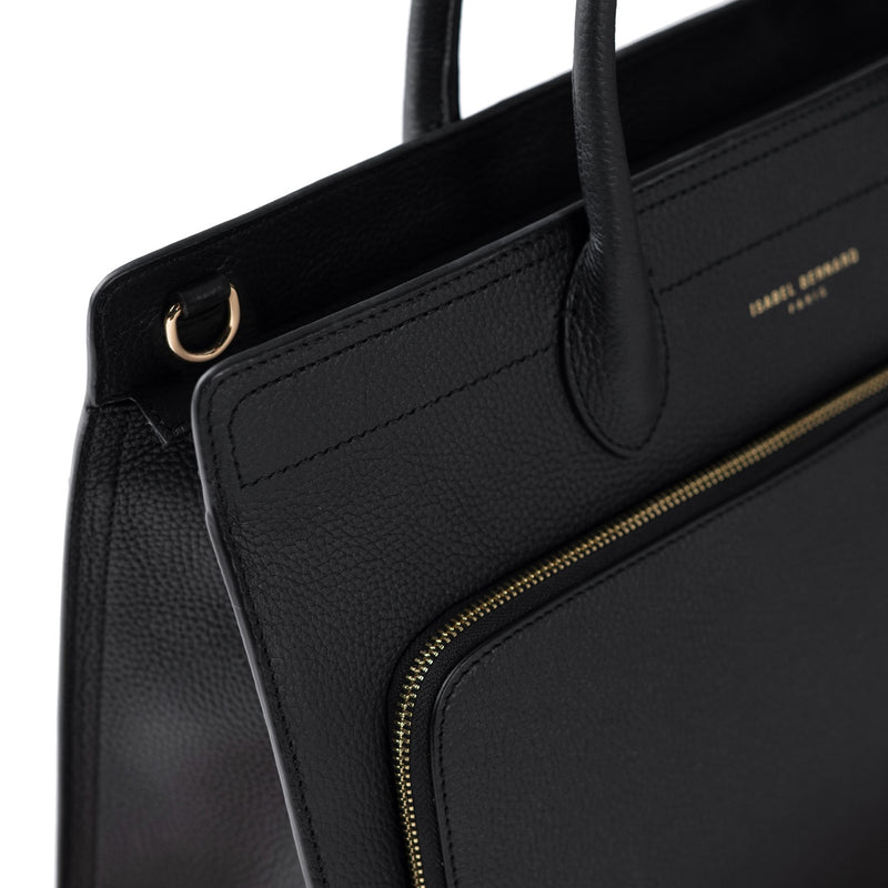 Isabel Bernard Honoré Nadine Schwarze Leder Handtasche aus Kalbsleder IB25032-zoom-