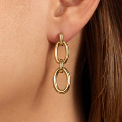 Parte Di Me Bibbiena Poppi Clara 925 Sterling Silver Gold Plated Drop Earrings PDM36188