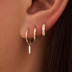 Beloro Jewels Monte Napoleone Stella 9 Karat Gold Hoop Earrings BO360067