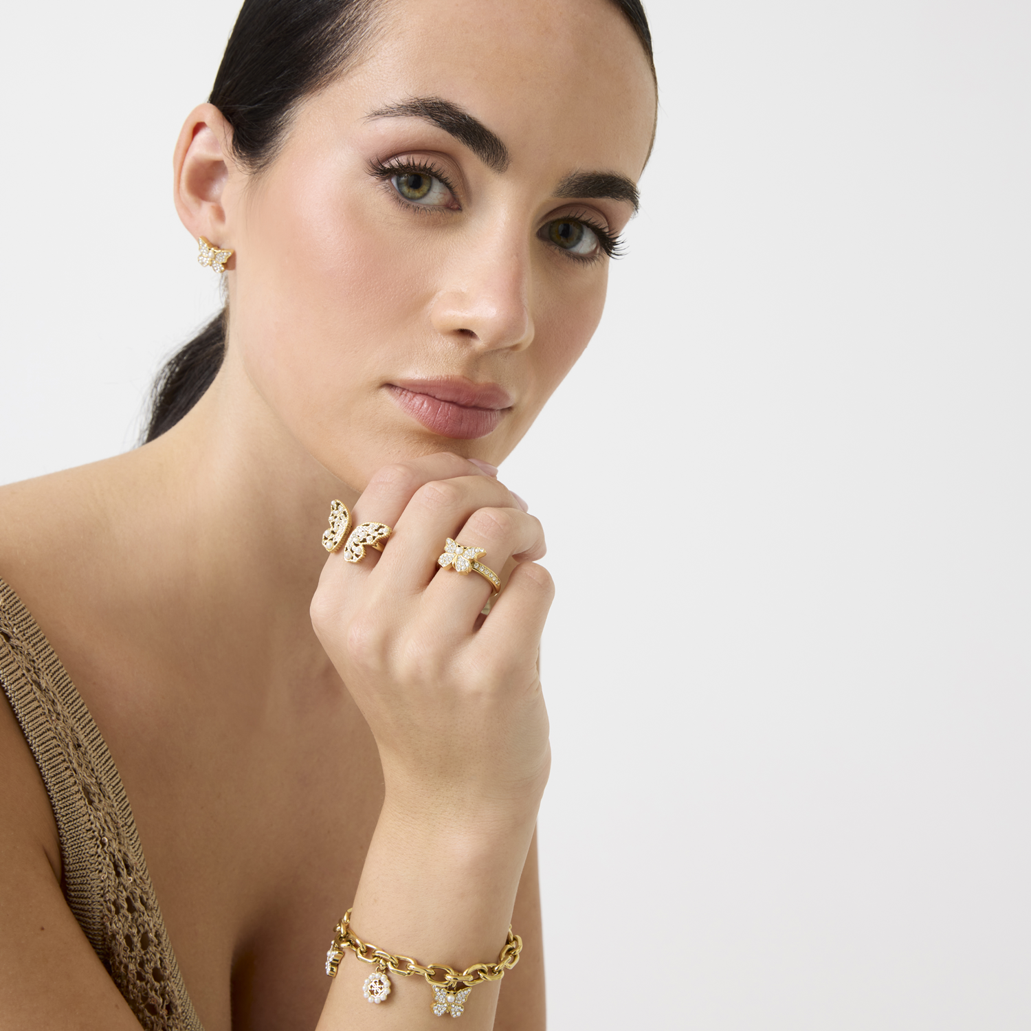 Guess Borboleta Gold-coloured Bracelet JUBB06130JWYGS