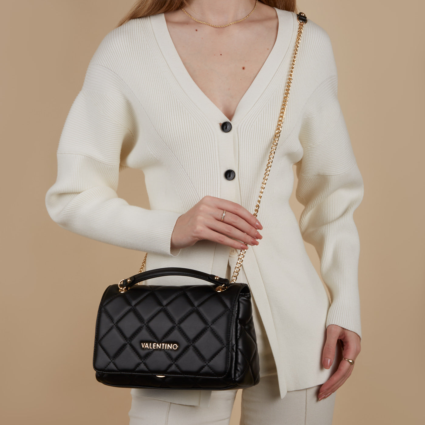 Valentino Bags Ocarina Black Shoulder Bag VBS3KK02RNERO