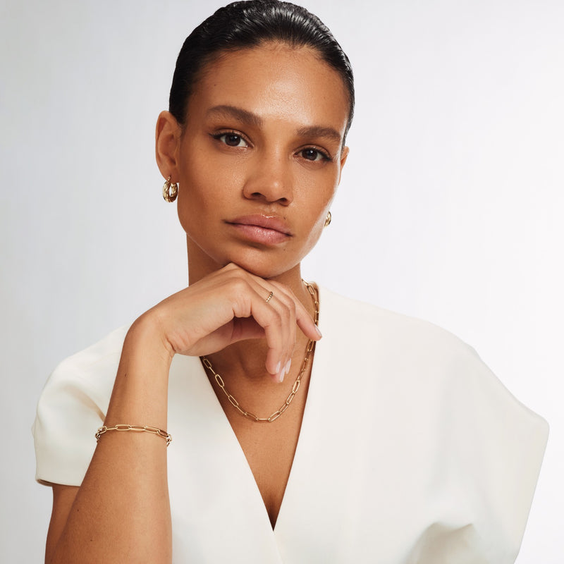 Isabel Bernard Cadeau d'Isabel 14 karat Gold Halskette und Armband Geschenksets IB90170-zoom-