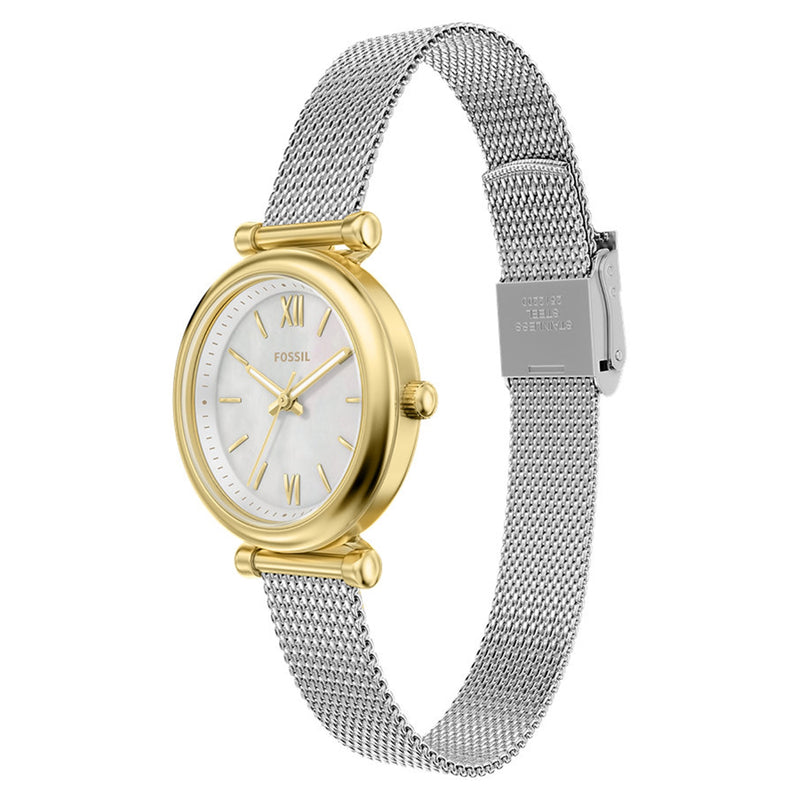 Fossil Carlie Round White Dial Watch ES5463-zoom-