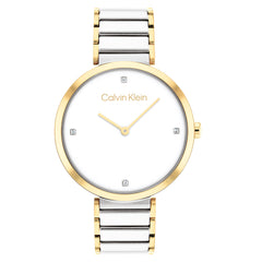 Calvin Klein Minimalistic T-bar White Women's Watch 2002-CK25200134